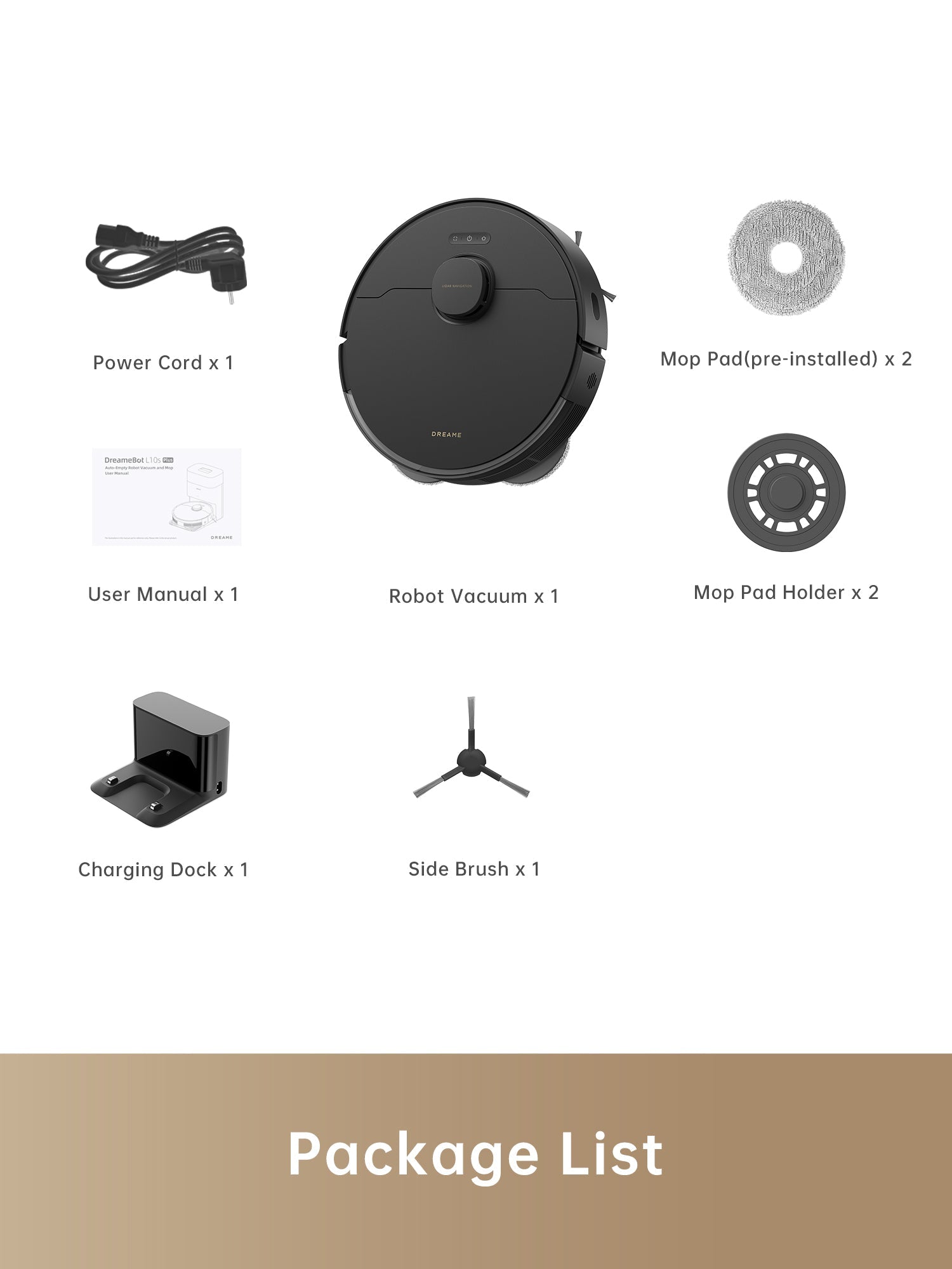 Dreame L10s Pro Gen 2 vacuum package including docking station and accessories.
