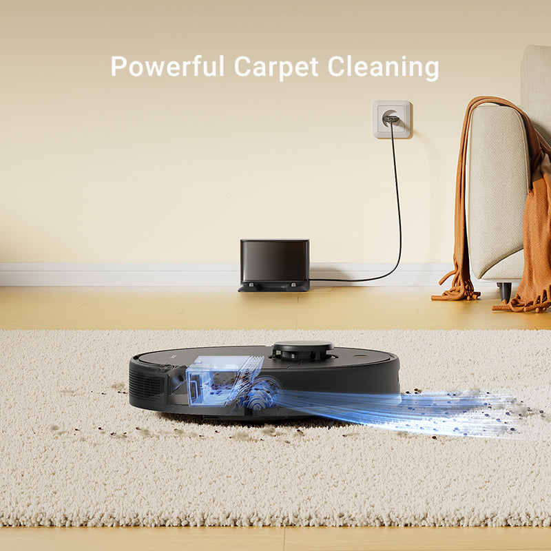 Dreame D9 Max Gen 2 Robot Vacuum cleaning carpet with powerful suction.