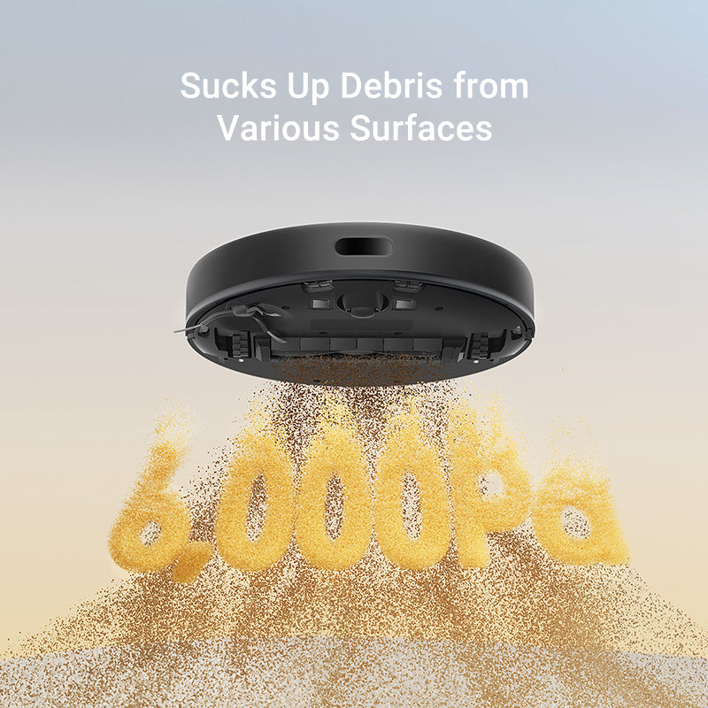 Dreame D9 Max Gen 2 Robot Vacuum showcasing 6,000Pa suction power.