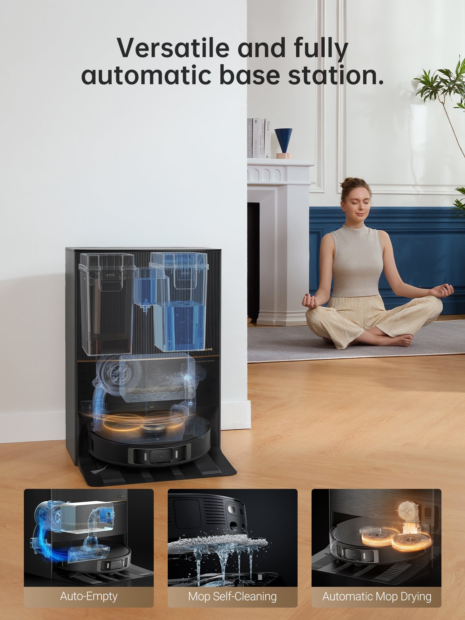 Dreame L20 Ultra automatic base station with features like auto-empty and self-cleaning.
