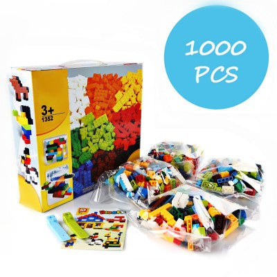 SainSmart Jr. 1000 Pcs Building Bricks Set, Bulk Blocks with Roof Pieces, Free Remove Tool, Tight Fit with Major Brand